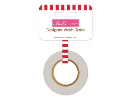 bella blvd red stripe washi tape bb2040