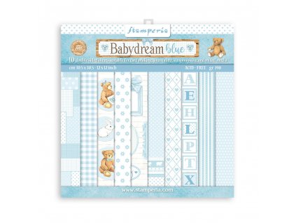 stamperia babydream blue 8x8 inch paper pack sbbs5