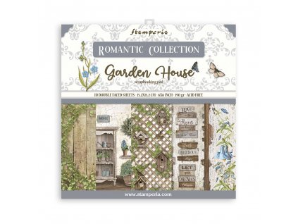 stamperia romantic garden house 6x6 inch paper pac