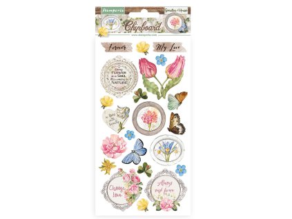 stamperia chipboard 15x30cm romantic garden house