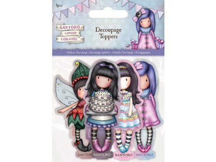 gorjuss birthday decoupage toppers 8pcs gor 169134