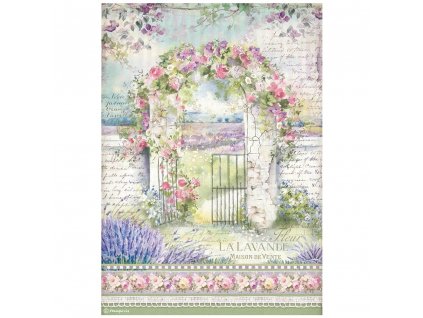 stamperia a4 rice paper provence arch 6 pcs dfsa46