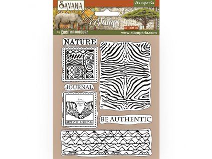 stamperia natural rubber stamp savana zebra textur