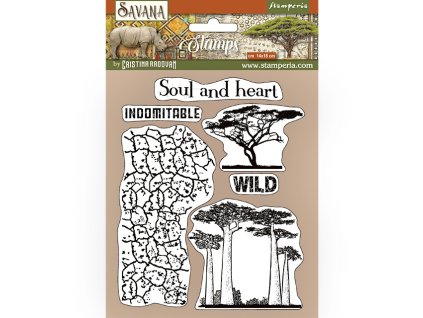 stamperia natural rubber stamp savana crackle and