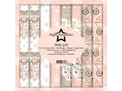 paper favourites baby girl 6x6 inch paper pack pf1