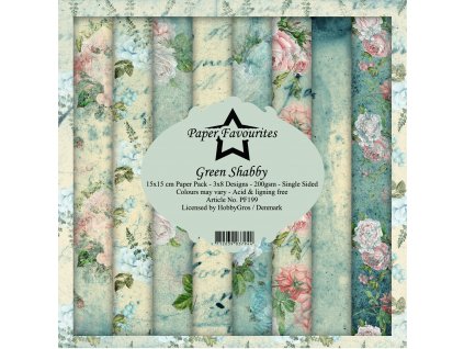 paper favourites green shabby 6x6 inch paper pack