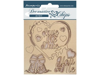stamperia decorative chips you and me save the dat