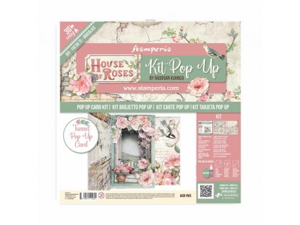 stamperia pop up kit 12x12 inch house of roses tun