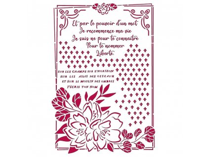stamperia stencil a4 romantic journal flower with