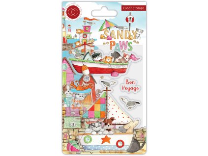 craft consortium sandy paws bon voyage clear stamp