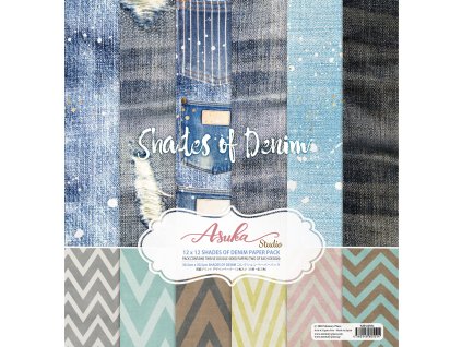 memory place shades of denim 12x12 inch paper pack