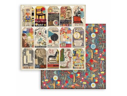 stamperia bauhaus tags 12x12 inch paper sheets 10p