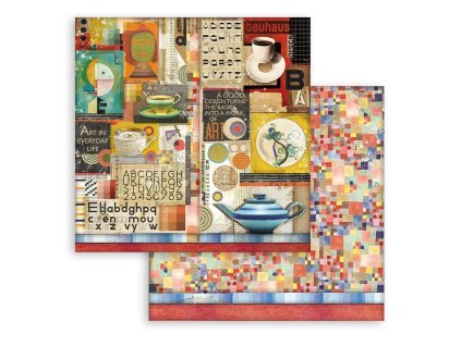 stamperia bauhaus cups 12x12 inch paper sheets 10p