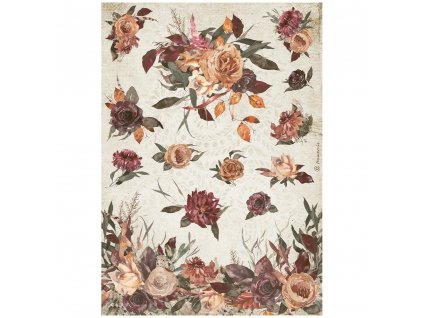 stamperia a4 rice paper our way flowers 6 pcs dfsa