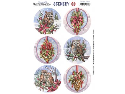 CDS10088 HJ20801 Scenery Yvonne Creations Aquarella Christmas Miracle Owl Round 1