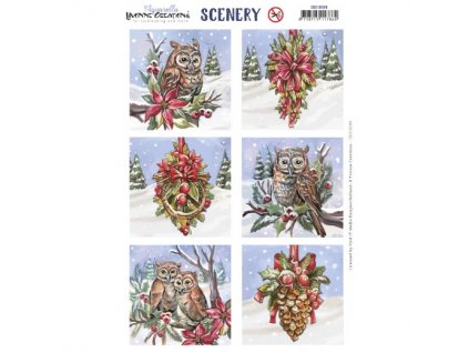 CDS10089 Scenery Yvonne Creations Aquarella Christmas Miracle Owl Square copy 520x520
