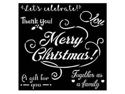 stamperia thick stencil 18x18cm christmas merry ch