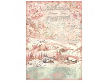 stamperia a4 rice paper sweet winter time 6 pcs df