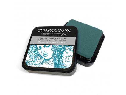 Umělecký razítkovací polštářek Chiaroscuro středomořská modrá