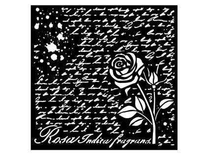 stamperia rose parfum thick stencil 18x18cm manusc