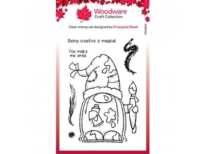 woodware arty gnome clear stamp frs884