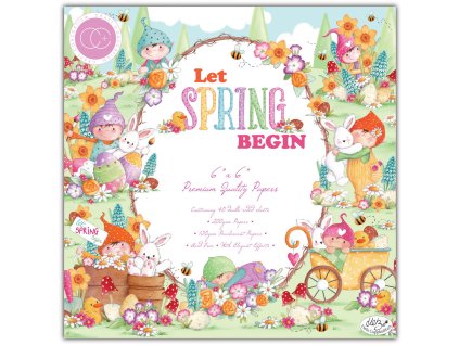 craft consortium let spring begin 6x6 inch paper p