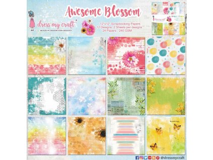 dress my craft awesome blossom 6x6 inch paper pad (1)