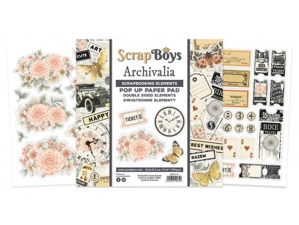 scrapboys archivalia 6x6 inch pop up paper pad arc