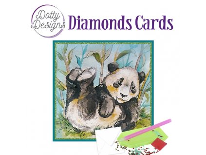 Přání z diamantových kamínků Líný medvěd panda