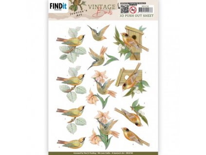 SB10749 Jeanine s Art Vintage Birds Wooden Bird House 520x520