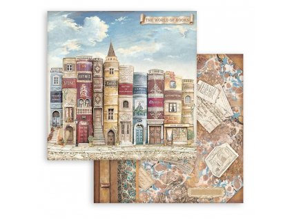 stamperia vintage library 12x12 inch paper sheets