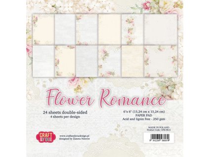 craft you design flower romance 6x6 inch paper set