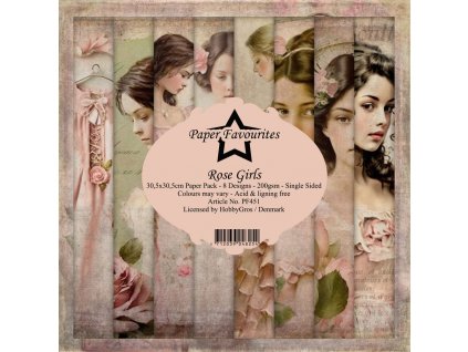 paper favourites rose girls 12x12 inch paper pack