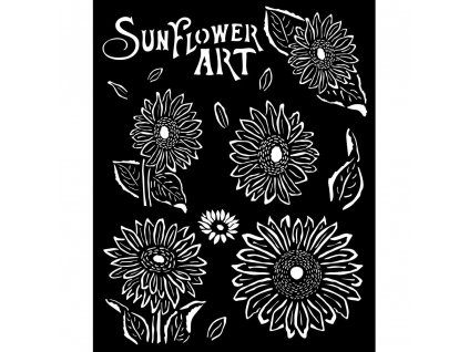 stamperia sunflower art thick stencil 20x25cm sunf