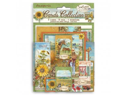 stamperia sunflower art cards collection sbcard17