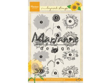 marianne design clear stamps tinys layered sunflow
