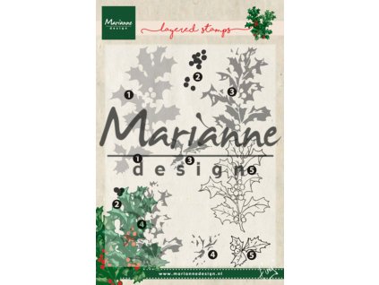 marianne design clear stamps tinys layered holly t