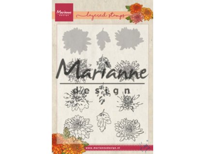 marianne design clear stamps tinys layered chrysan