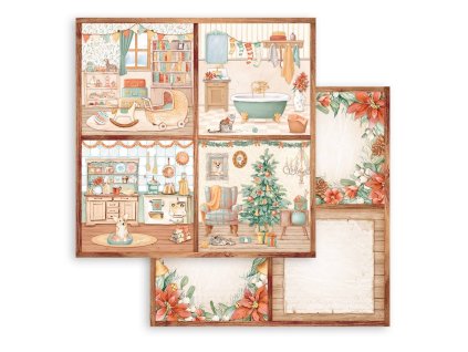 stamperia all around christmas 12x12 inch paper shk