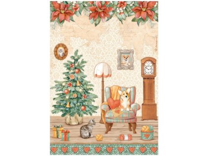 stamperia all around christmas a4 rice paper sweet