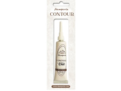 stamperia create happiness contour liner white 20m