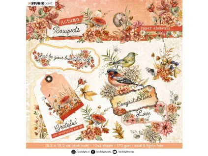 studio light autumn bouquets paper elements die cu