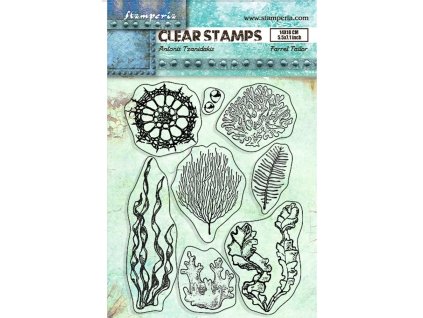 stamperia songs of the sea clear stamps corals wtk