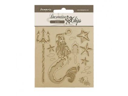 stamperia songs of the sea decorative chips mermai