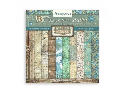 stamperia songs of the sea maxi background 12x12 i