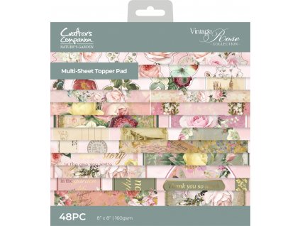 crafters companion vintage rose 8x8 inch topper pa