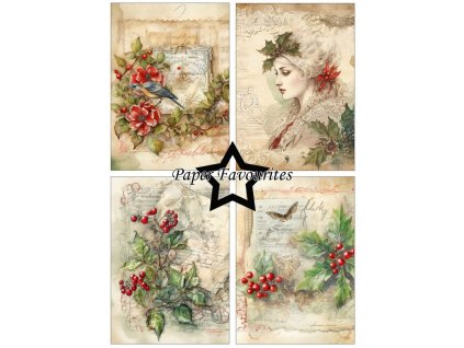 paper favourites vintage holly a5 paper pack pfa10 (1)