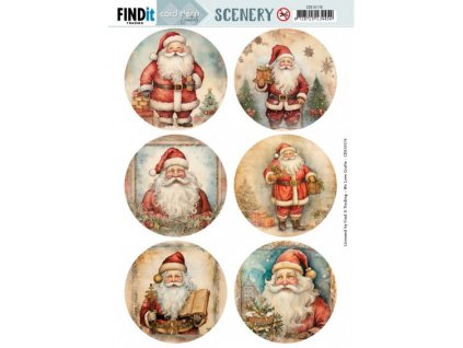 CDS10176 Scenery Card Deco Essentials Santa Round 400x566