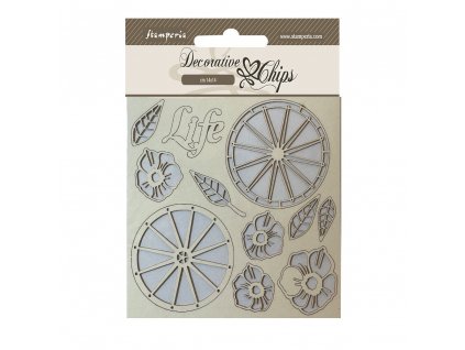 stamperia blue land decorative chips life wheels s