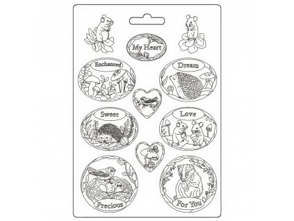 stamperia woodland soft mould a4 oval plates k3pta